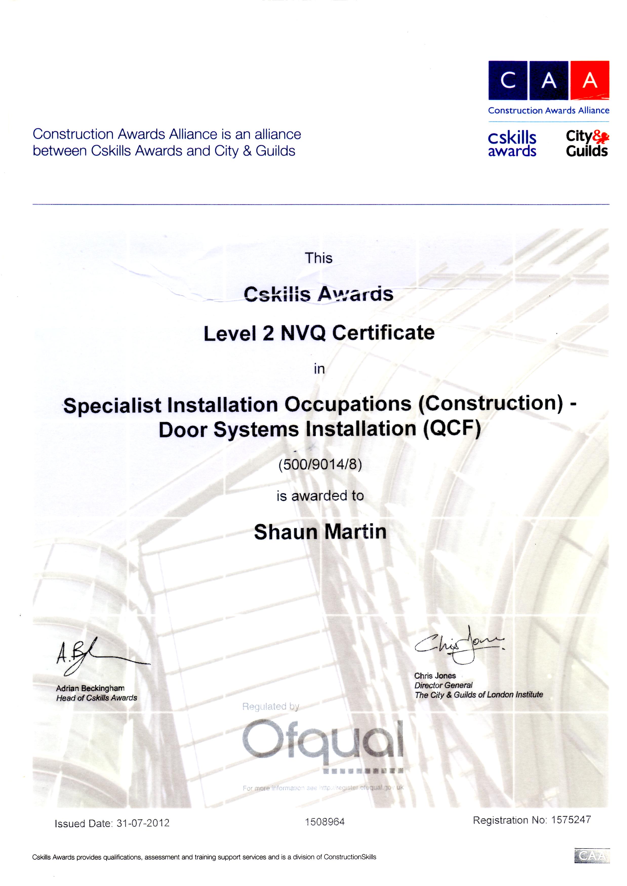 Shaun Marin NVQ